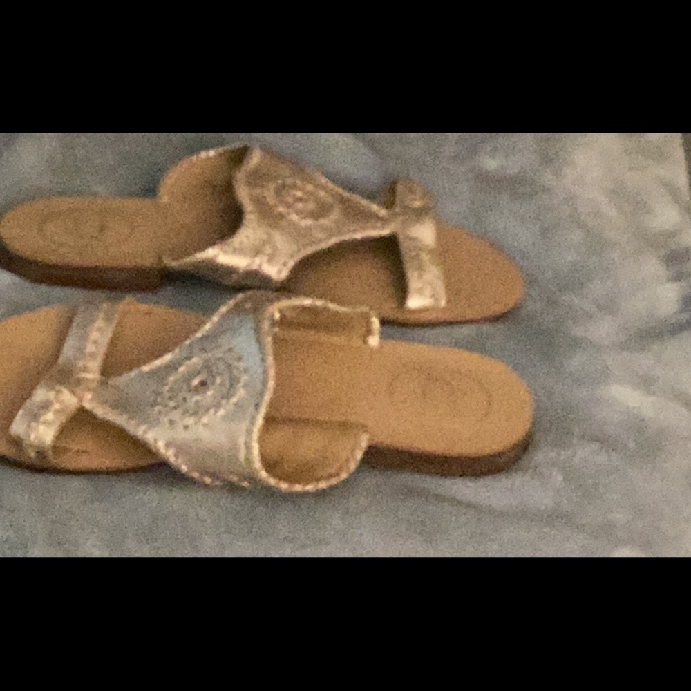Jack Rogers gold leather sandals.  New